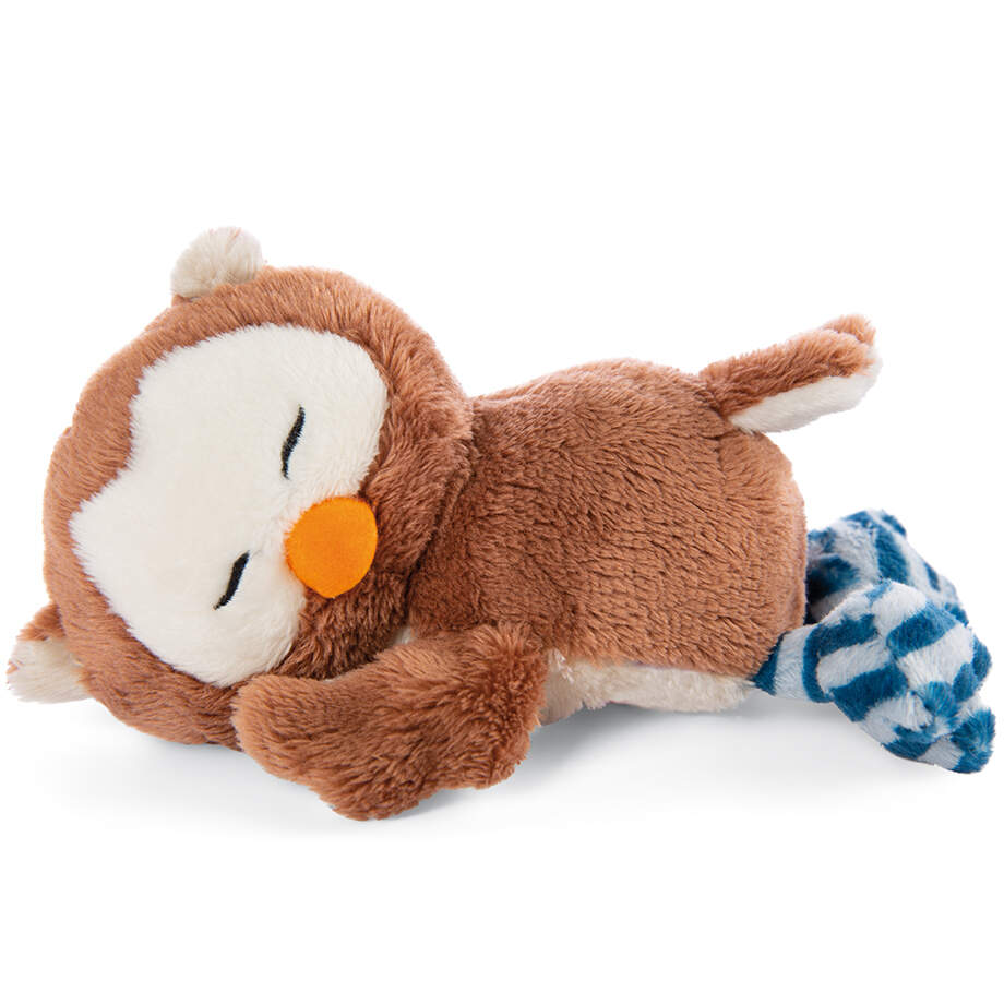 NICI Plüschtier Eule Oscar 25 Cm – Kuschelweiches Schlaftier Für Kinder & Babys | Braun Mit Blauen Füßen
