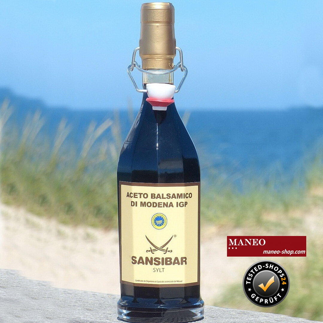Sansibar Aceto Balsamico di Modena IGP "Selectione Speciale im  Solera-Verfahren produziert, ber 13 Jahre gereift | maneo