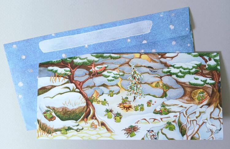 Grußkarte Weihnachten "Mooswichtel" mit Umschlag