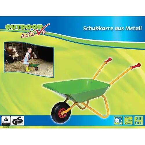 Outdoor Active - Outdoor active Schubkarre Metall grün und gelb