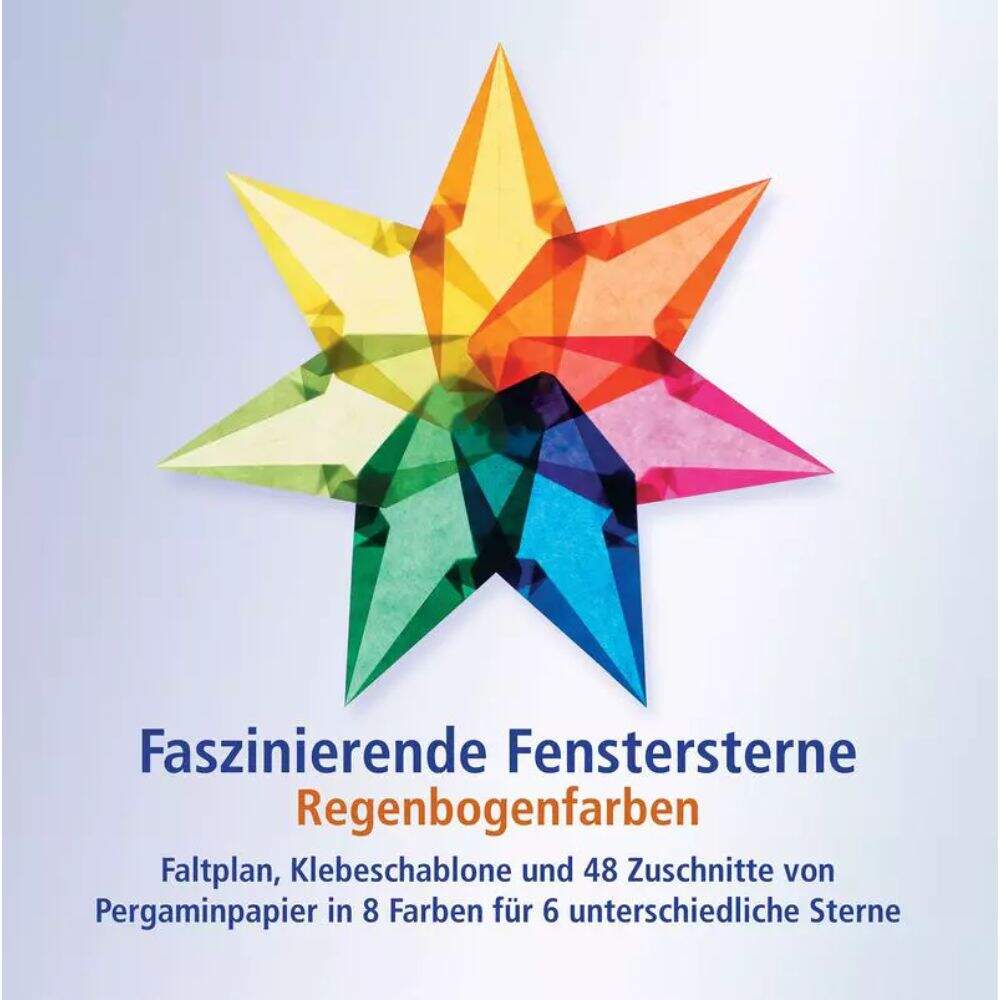 Fenstersterne Bastel-Set, faszinierend, regenbogenfarben