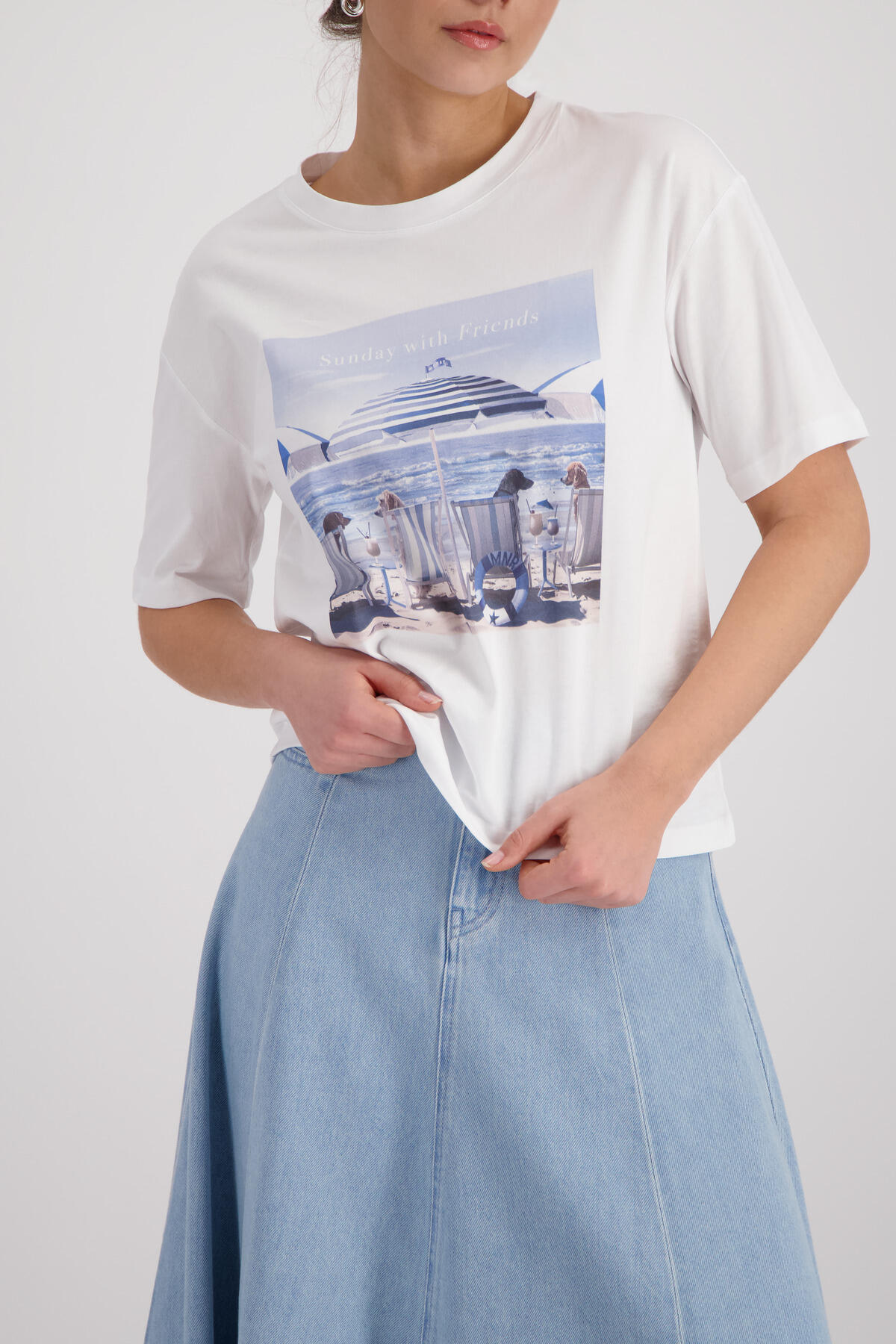 Monari - T-Shirt Mit Print - Gr. - 34