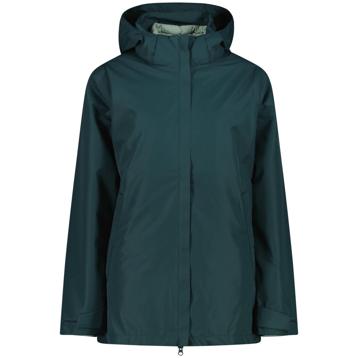 Cmp - Long Zip Hood Detachab Dunkelgrün - Gr. - 36