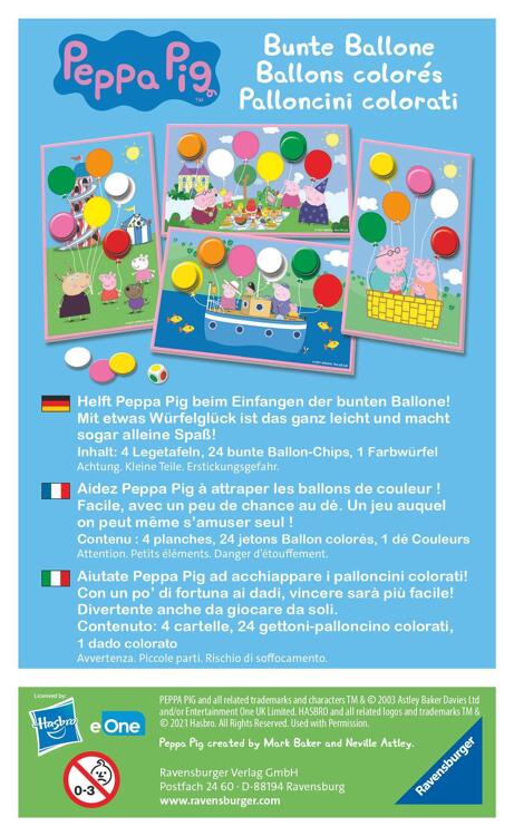 Pig Bunte Lokalhelden | ab Ballone Peppa Jahren für Kinder Lustiges Mitbringspiel 20853 3 - Farbwürfelspiel Ravensburger - - Monheimer