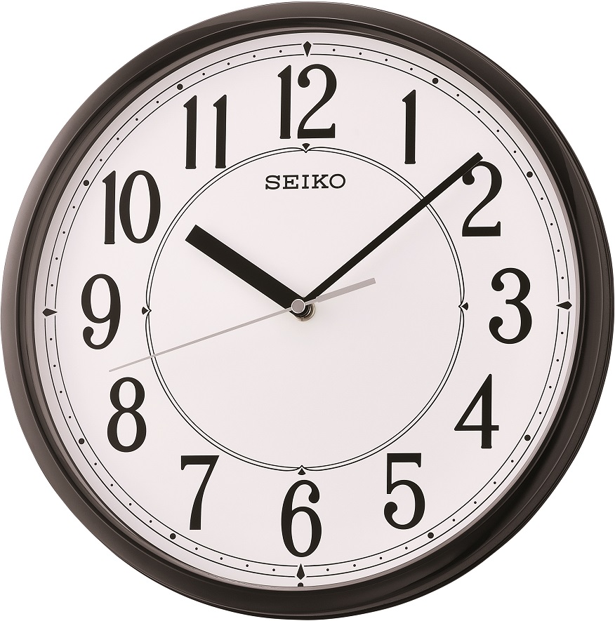 Seiko Clocks Wanduhr von in QXA756J weißen arabischen mit schwarz Ziffernblatt Zahlen Seiko