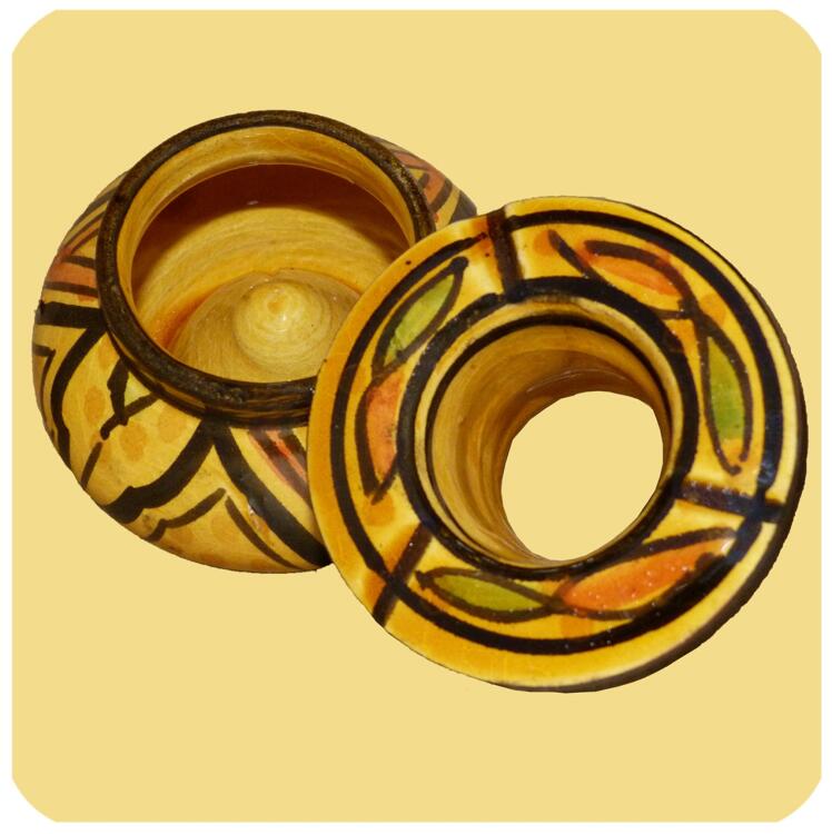Marokkanischer Sturmaschenbecher Aschenbecher Keramik Windascher Ascher  Orient Deko Color Gelb