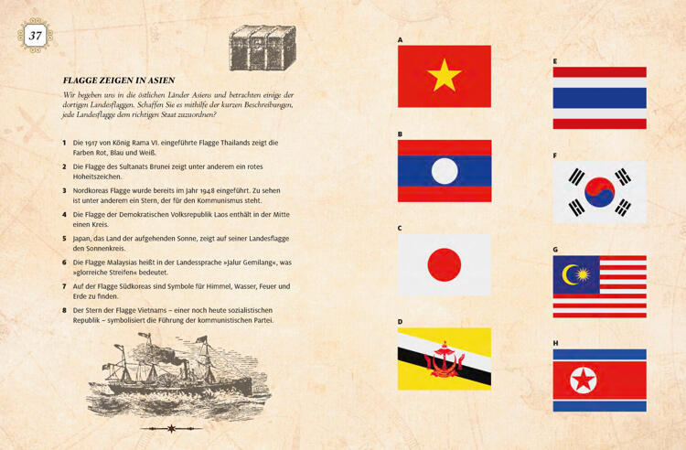 Entdecker-Karten: Flaggen und Länder der Welt
