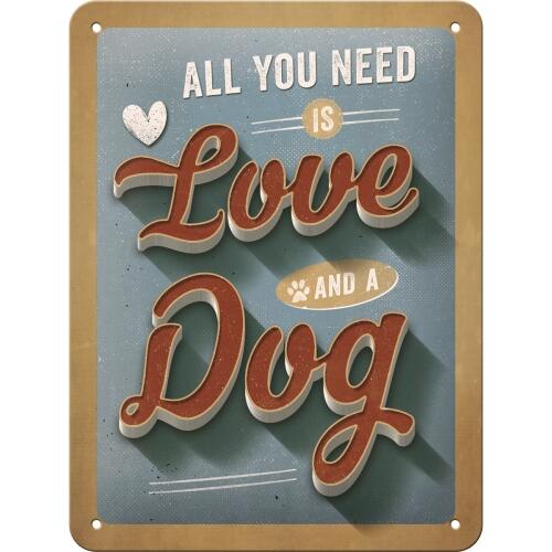 PfotenSchild Blechschild 15x20cm - Love Dog
