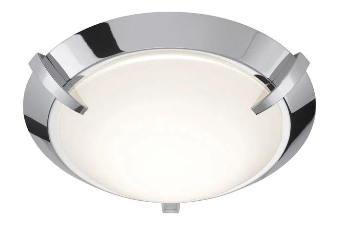 Briloner - Runde LED Deckenlampe Chrom mit Glas 27cm 1200 Lm