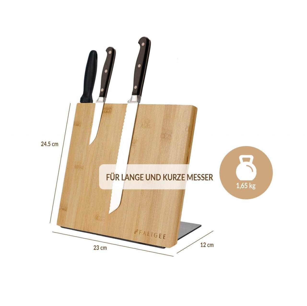 Magnetischer Messerblock Aus Holz – 360° Drehbar, Mit Starken Magneten, Platzsparendes Küchen-Organizer