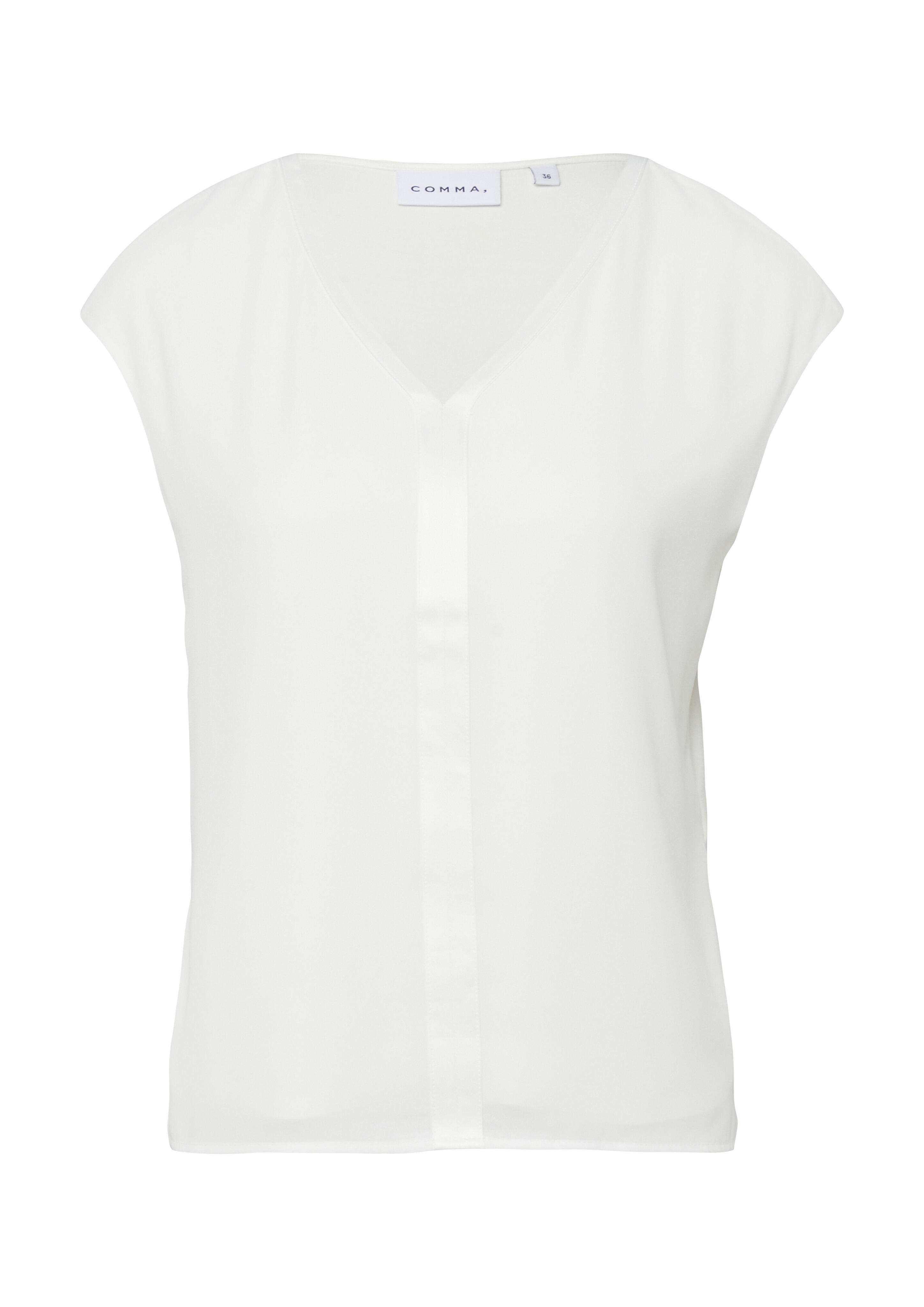 Comma - T-Shirt Weiß - Gr. - 34