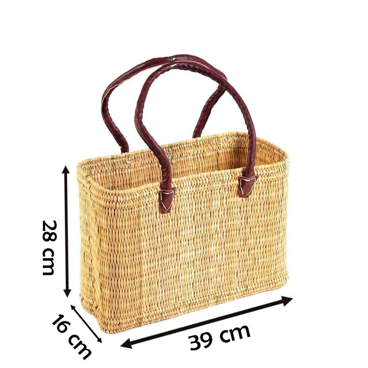 Simandra Seegras Tasche mittel langer Griff Einkaufskorb Flechtkorb Korbtasche Korb