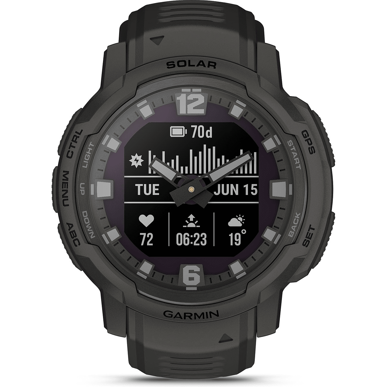 Garmin - Garmin-Smartwatch-010-02730-01 Instinct Crossover Solar schwarz