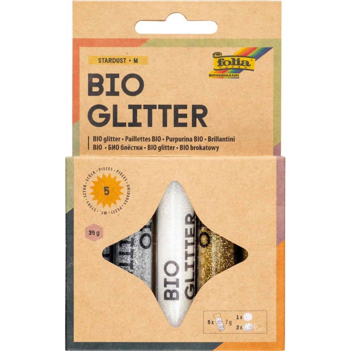 Folia - Folia Bio Glitter Stardust M Gelb/Gold/Grün