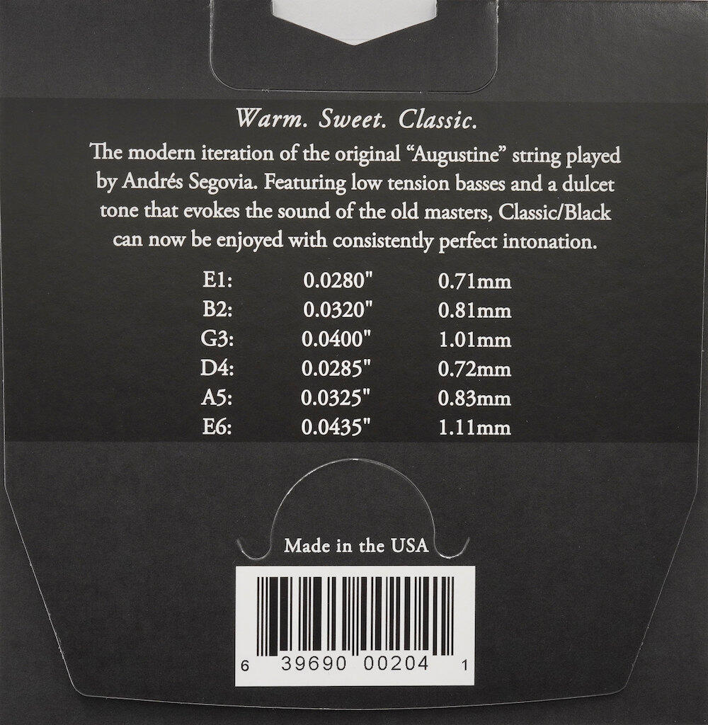 Augustine - Klassikgitarre-Saiten Classic Label Satz Classic Black