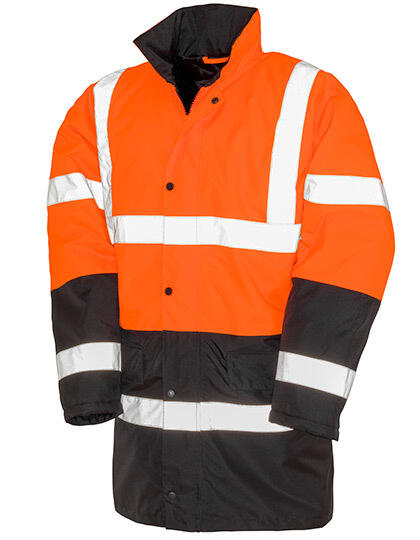 Result Safe-Guard - Motorway 2-Tone Safety Coat Fluorescent Orange - Gr. - 3XL