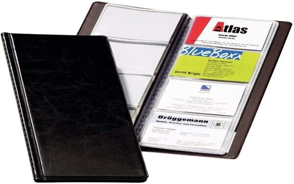 EXXO Visitenkartenbuch Für 240 Karten - Schwarz, Praktisch & Langlebig