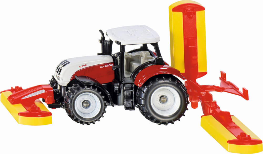 Steyr mit Pöttinger Mähwerkskombination**