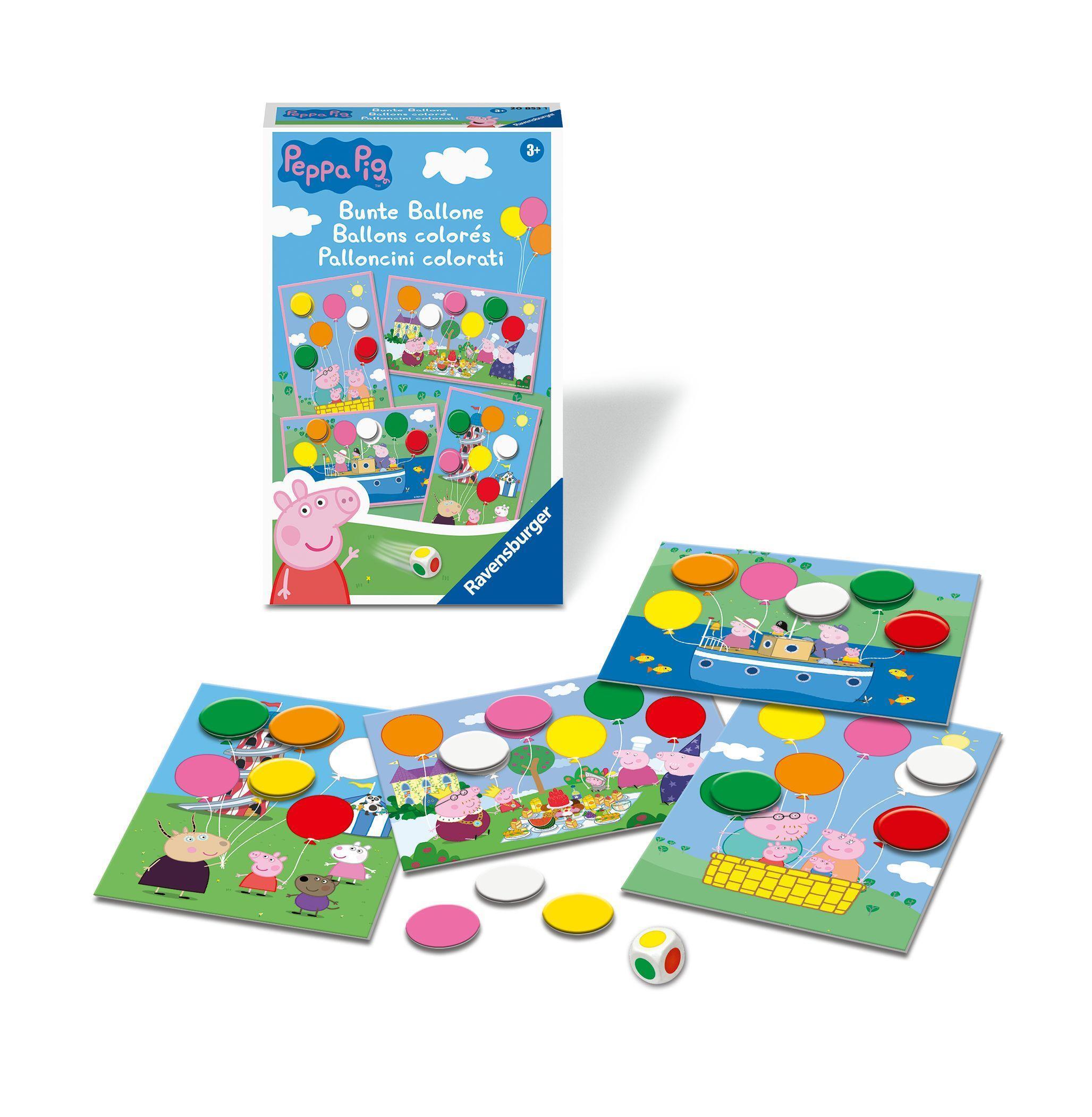 Ravensburger Mitbringspiel - 20853 - Peppa Pig Bunte Ballone - Lustiges  Farbwürfelspiel für Kinder ab 3 Jahren | Monheimer Lokalhelden