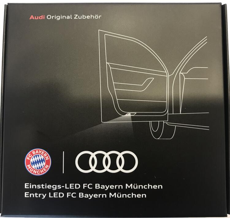 Audi Zubehör Einstiegs-LED FC Bayern Logo und Audi Ringe für