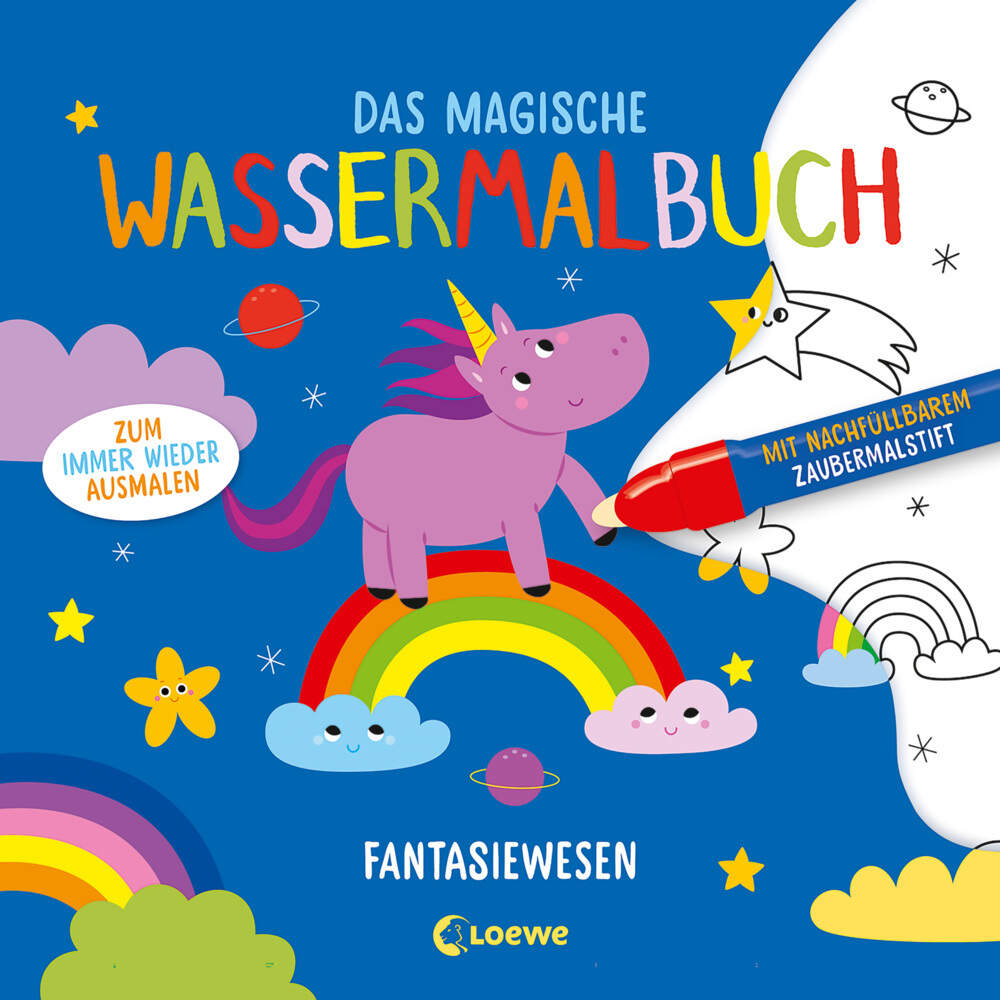 Magic Water Malbuch – 7 Wiederverwendbare Malbücher Mit Stiften