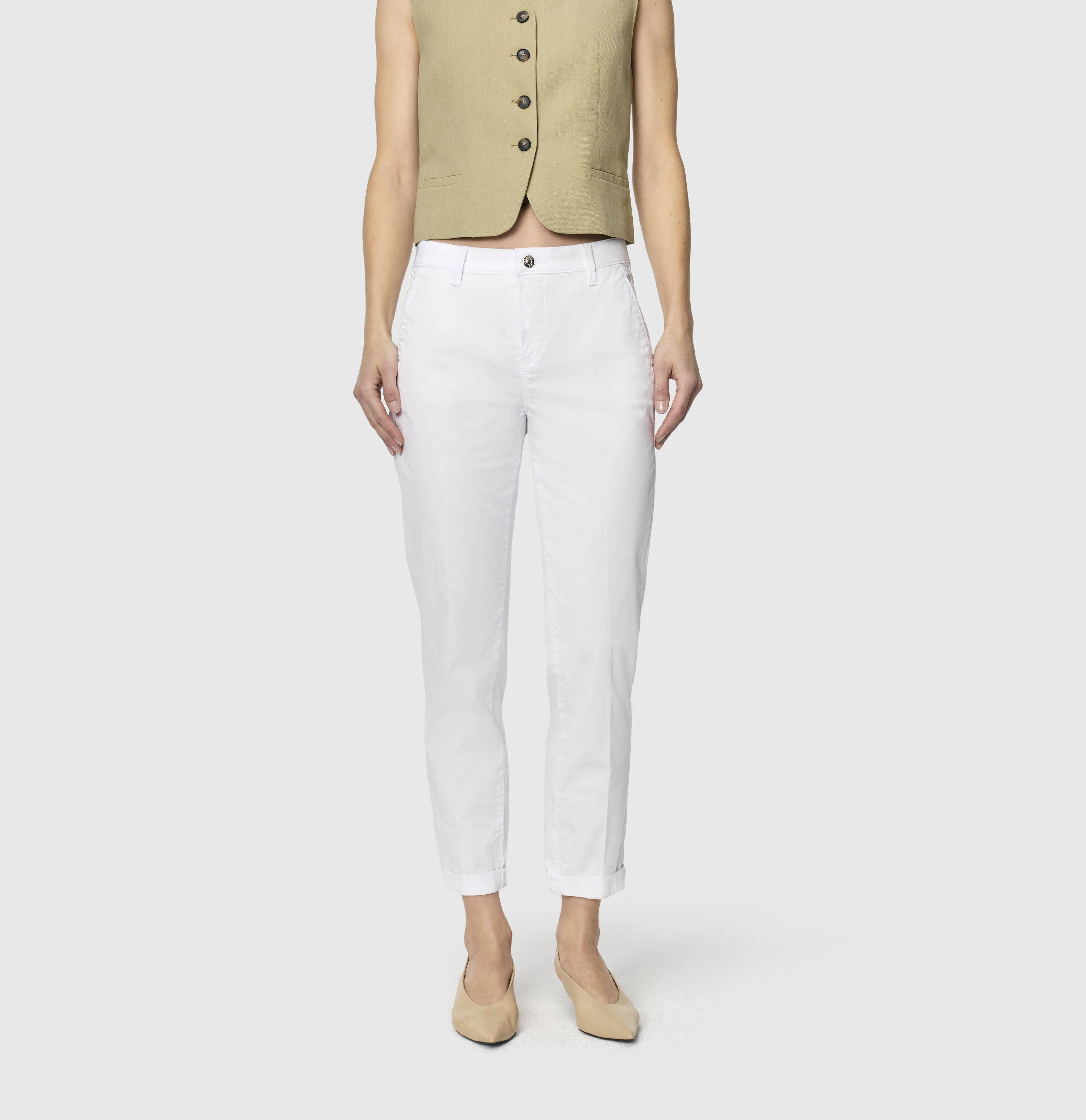 Mac - Jeans - Chino, Authentic Stretch Gabardine Weiß - Gr. - 44