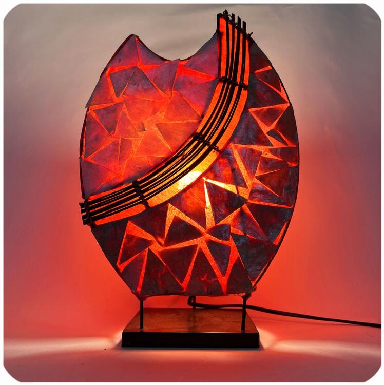 Simandra Deko-Leuchte Stimmungsleuchte asiatische Lampe Stehleuchte Tischleuchte Tischlampe Bali Asia PERLMUTT 36 cm