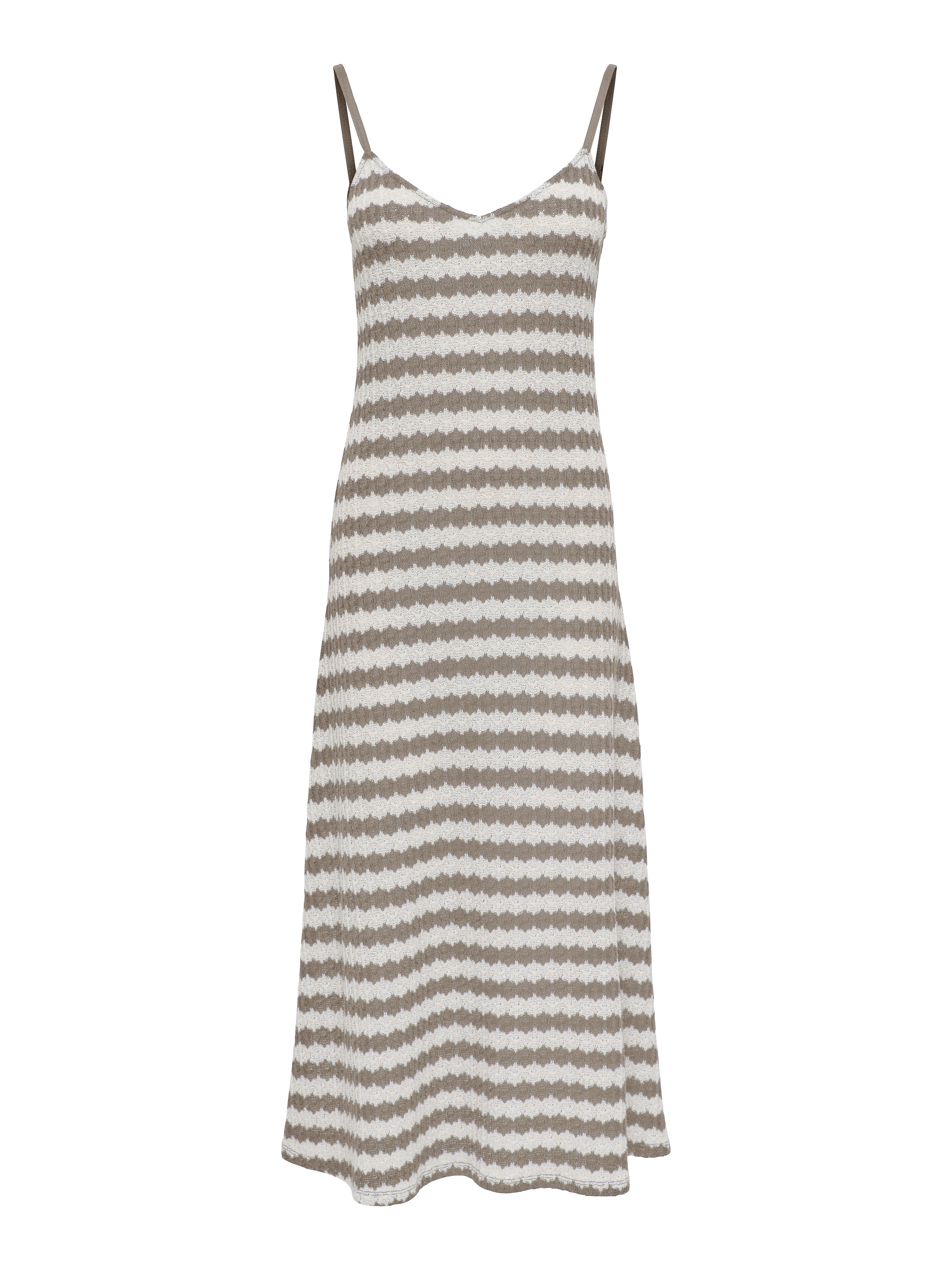 Only - ONLEVARA S/L STRIPE DRESS JRS NOOS Cloud Dancer - Gr. - L