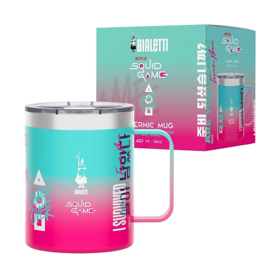 Bialetti - Isolierbecher Thermobecher M. Griff 420Ml Edelstahl Squid Game Squid003
