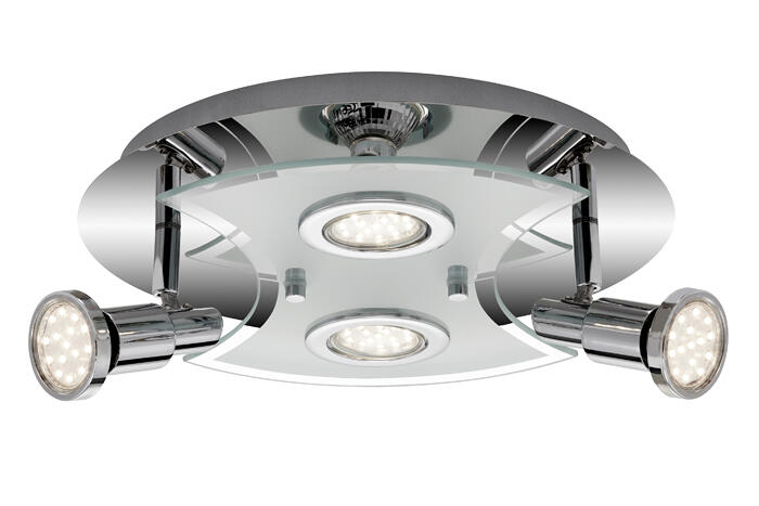 Briloner LED Deckenleuchte 4-flammig Metall Glas schwenkbar inkl LED GU10 |  Online City Wuppertal | Deckenlampen