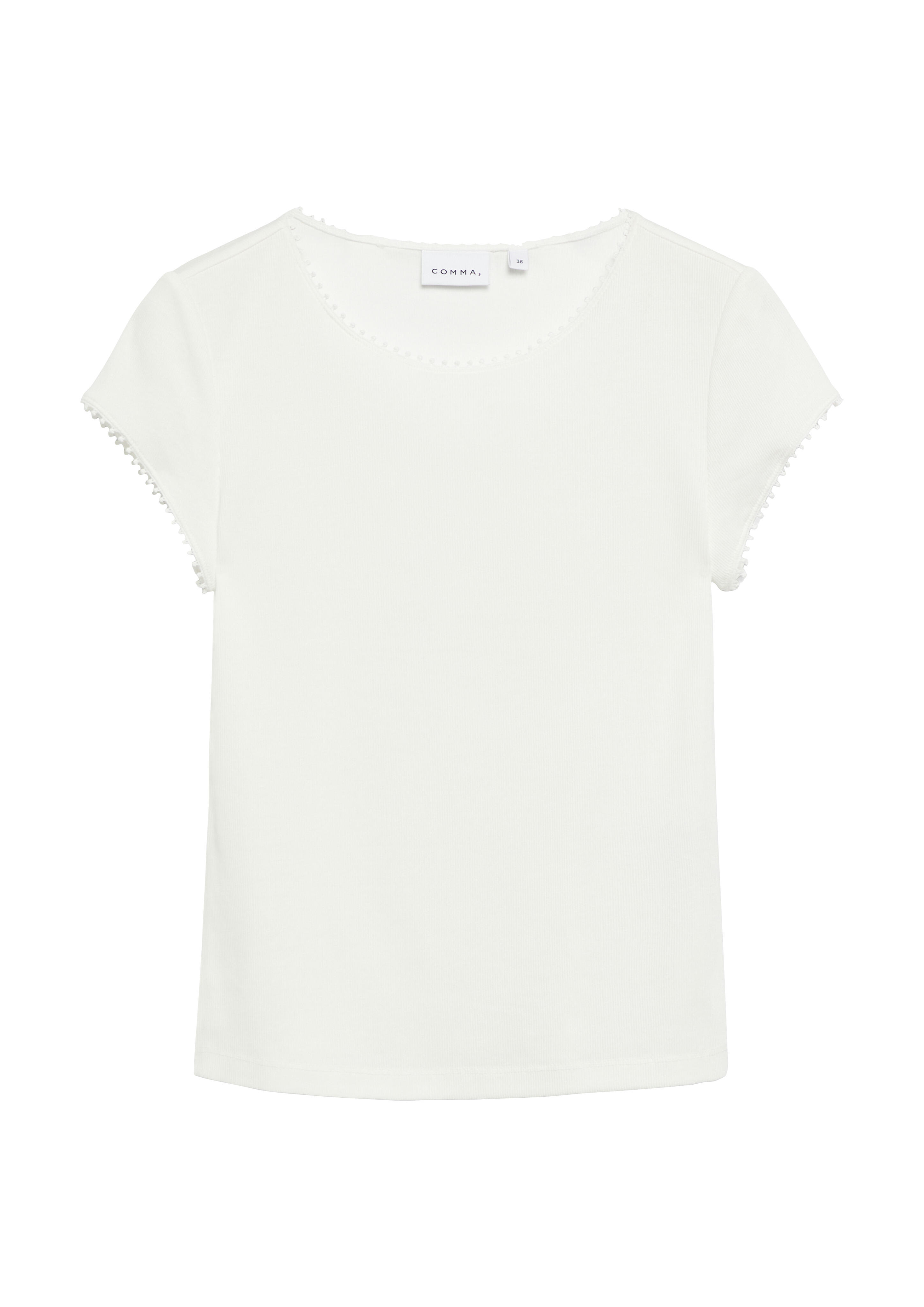 Comma - T-Shirt Weiß - Gr. - 34