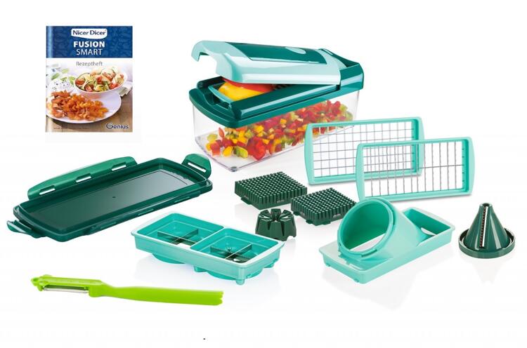 Genius Nicer Dicer Fusion Smart Set 12tlg Obst- Gemüseschneider + Sparschäler