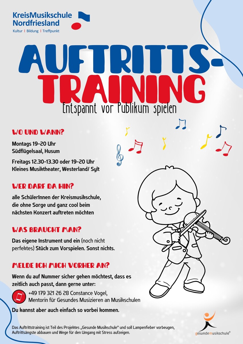 Auftrittstraining der Kreismusikschule Nordfriesland