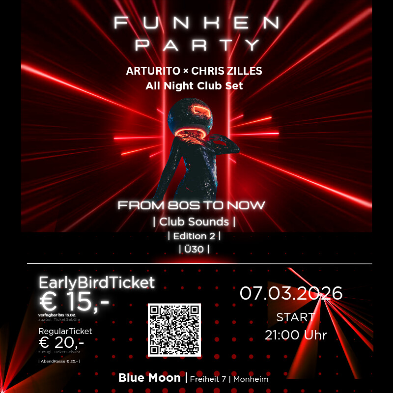 FunkenParty | From 80s to Now | Club Sounds | Edition 2 | Ü30 | Pop-up-Event |
