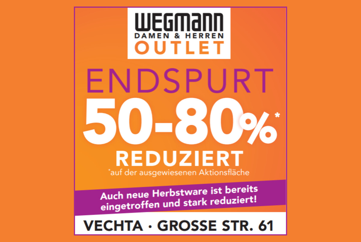 Wegmann Outlet - Rabattaktion