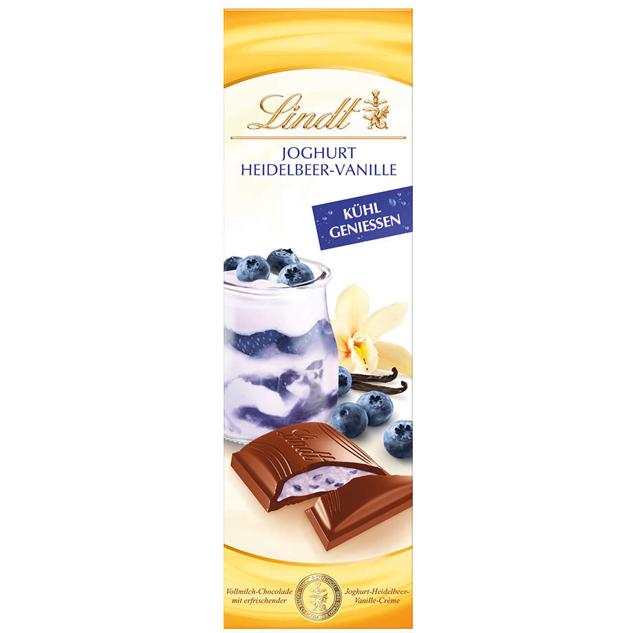 Lindt Lindt "Joghurt Heidelbeer-Vanille" Alpenvollmilch Chocolade, 100g ... Lindt Lindt "Joghurt Heidelbeer-Vanille" Alpenvollmilch Chocolade, 100g ...