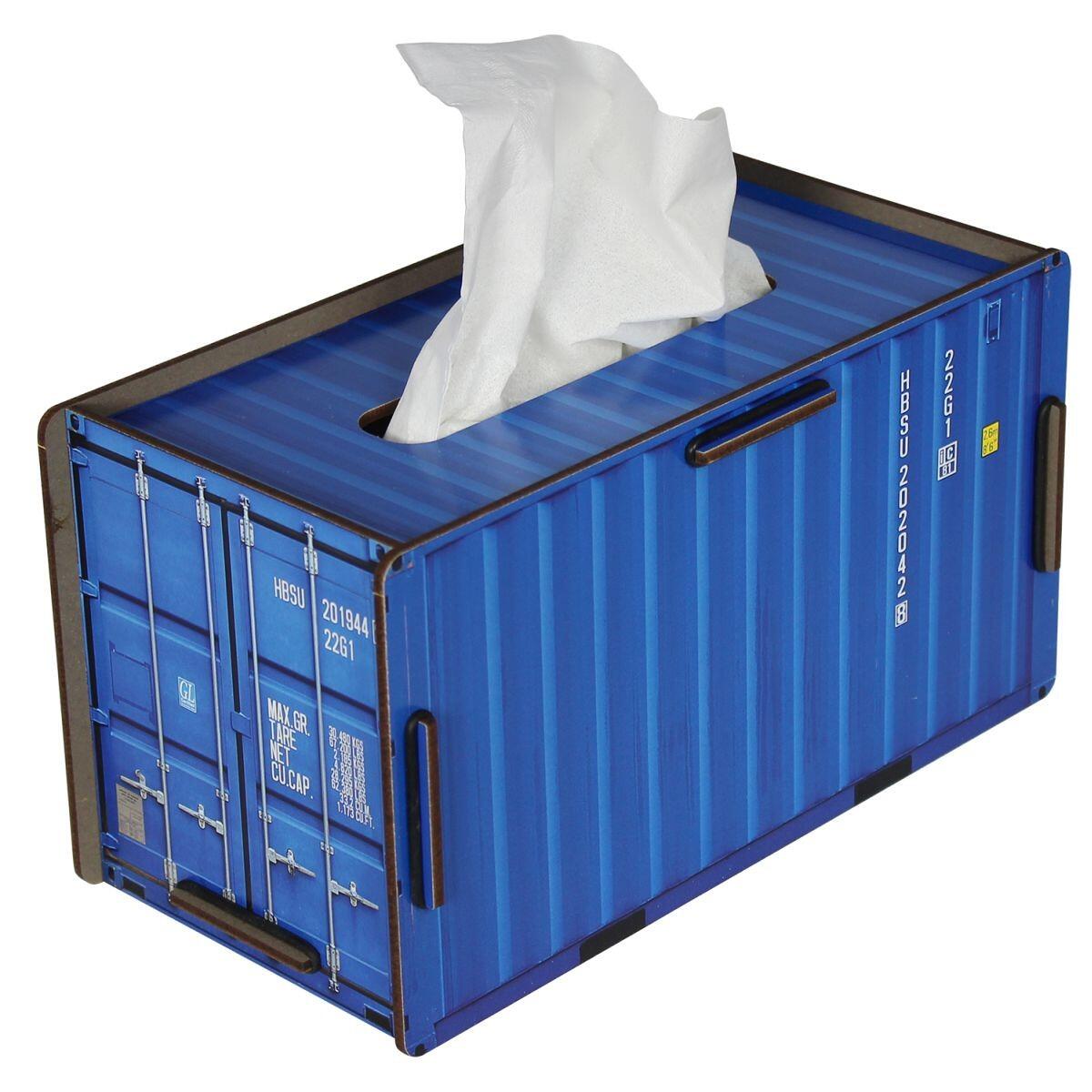 Werkhaus - Tücherbox 'Container' Blau CO1021 Kosmetiktücherbox Tissuebox