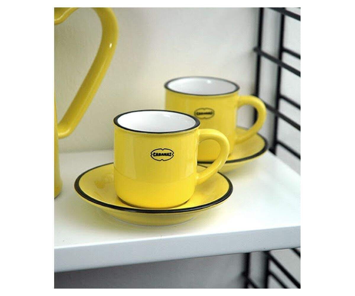 Espressotassen-Set 4-teilig – Mit Untertassen & Metallständer, 70 Ml Porzellan, Vintage-Blau, Für Cappuccino, Latte, Tee