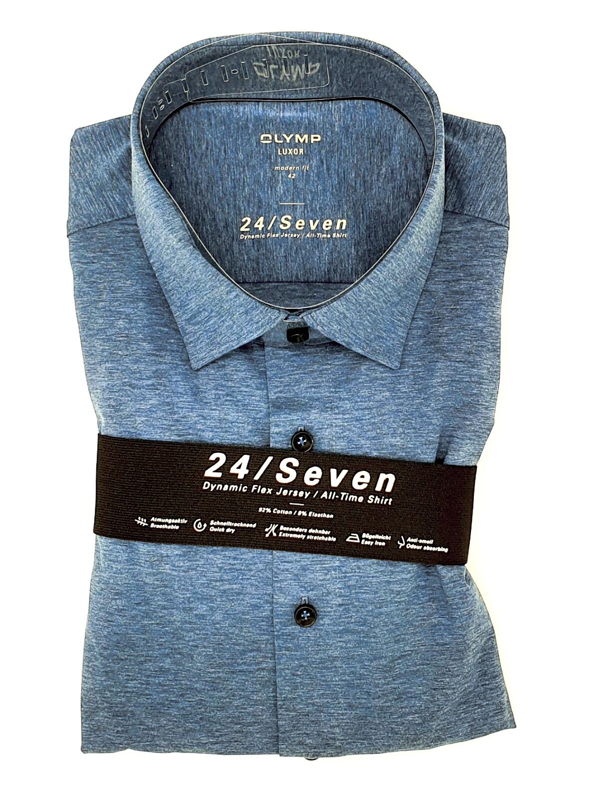 Olymp Olymp Hemd modern fit langarm jeans blau 24/Seven Dynamic Flex  Jersey, All-Time-Shirt bequem wie ein T-Shirt, 1202 64 13 erhältlich bei  Mode Schönleitner in Gmunden | Gmunden stilvoll shoppen