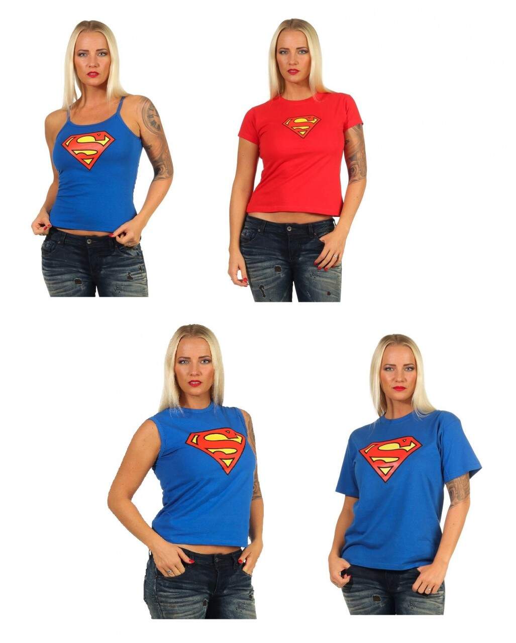 Warner Bros DC Comics T Shirt Superhelden Superwomen Figurbetont Frauen Women rot t shirt M Einkaufen in Murrhardt
