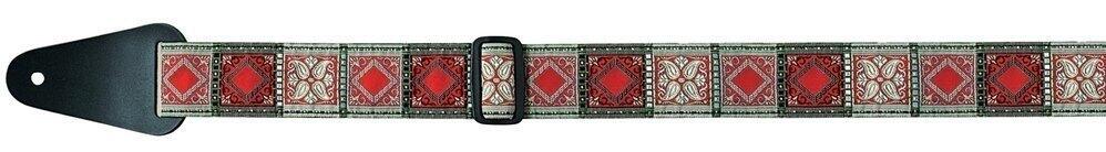 Gewa - Gitarrengurt F&S Folk Jacquard rot-silber-schwarz