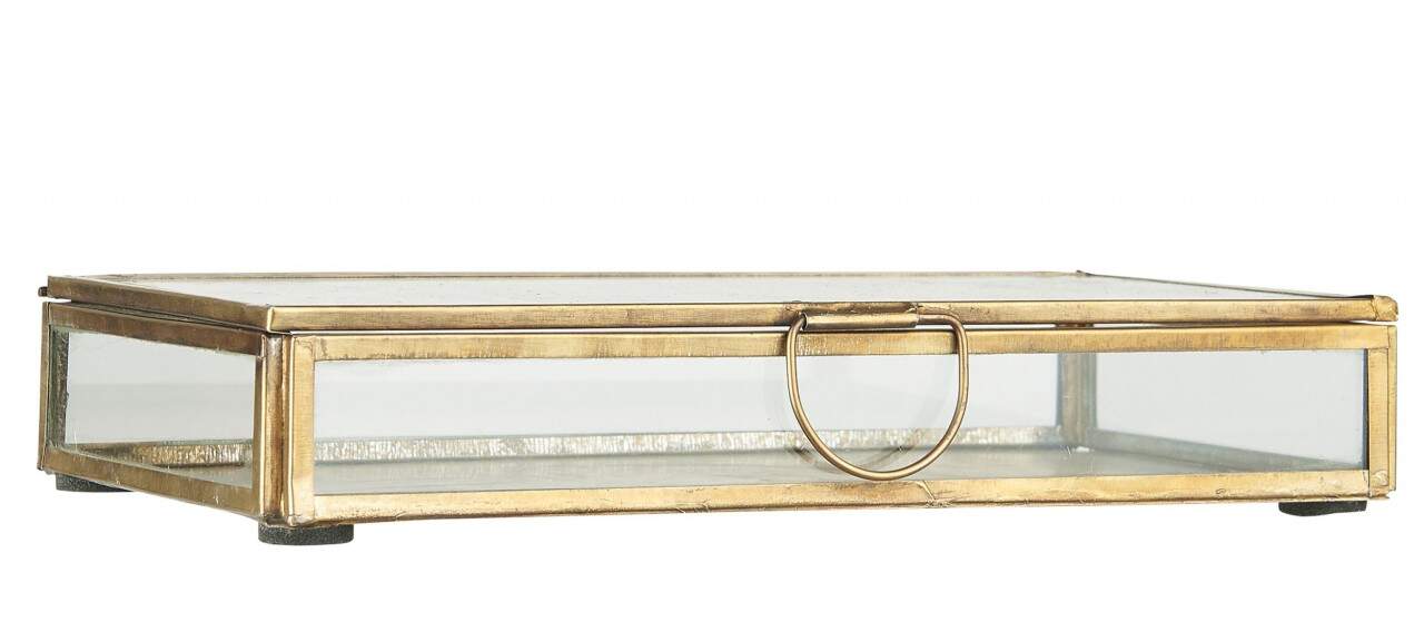 Ib Laursen Glasbox Serviettenhalter Schmuckkasten Glas Dose Messing Gold Ib Laursen 0883-17