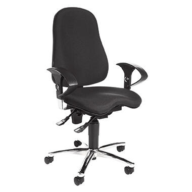 TOPSTAR - TOPSTAR Bürodrehstuhl Sitness® 10 46-56cm Permanentkontaktmechanik Rolle hart gebremst (für Teppichboden) Stahl, verchromt schwarz -