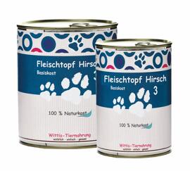 Hundefutter Wittis Reinfleischdose Hund - Hirsch pur