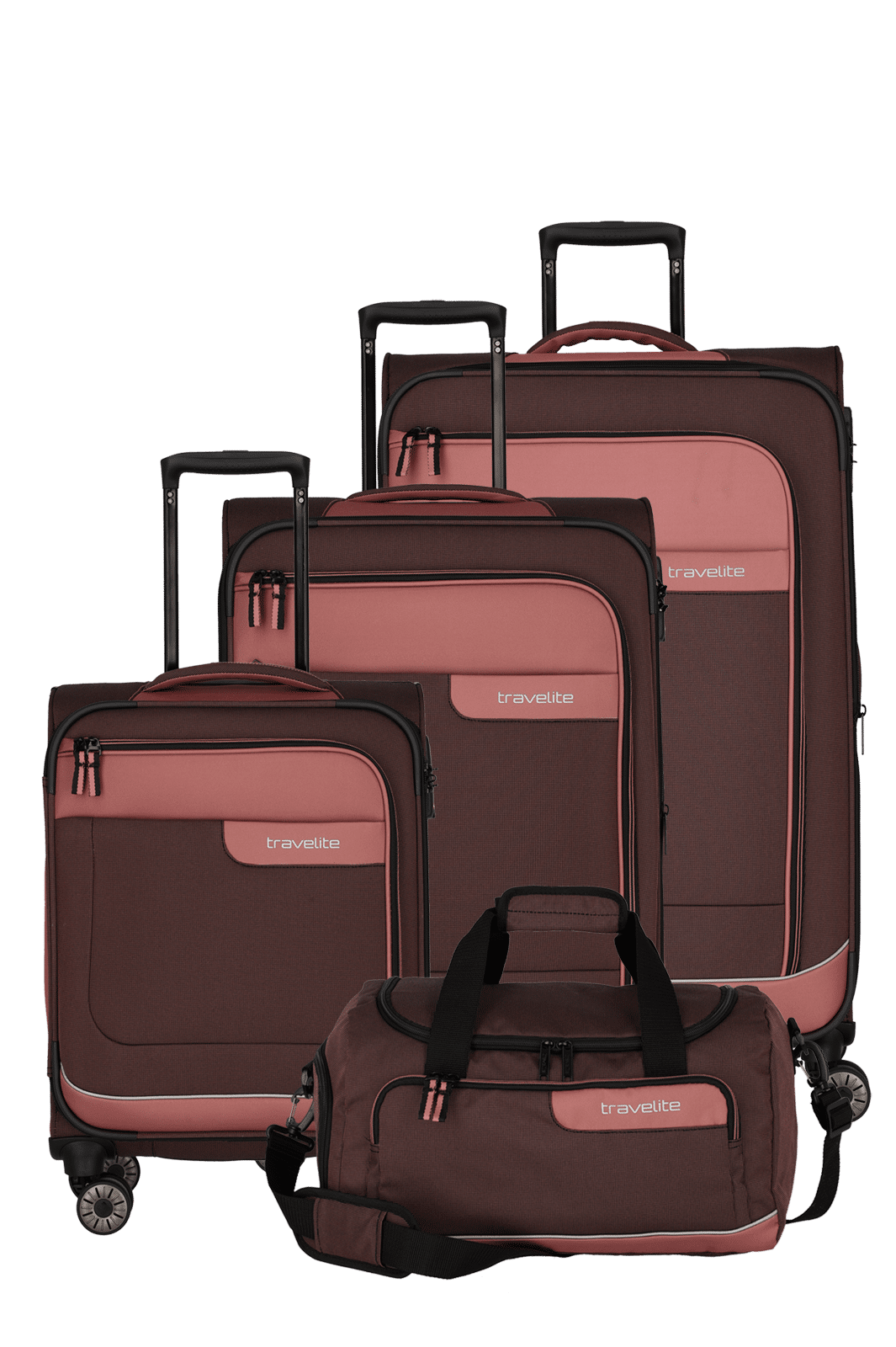 Travelite - Viia 3-tlg. Koffer-Set + Reisetasche Frühlingsrose