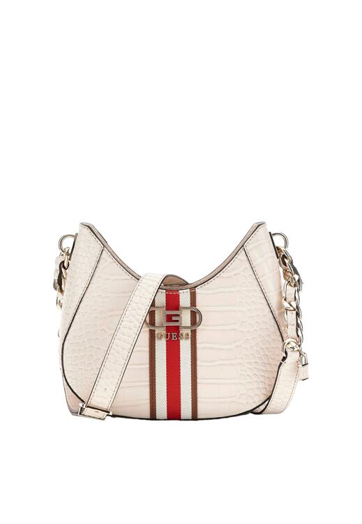 Guess Guess Nelka Top Zip Crossbody Umhangetasche Hobo Bag Hellbeige bagmondo