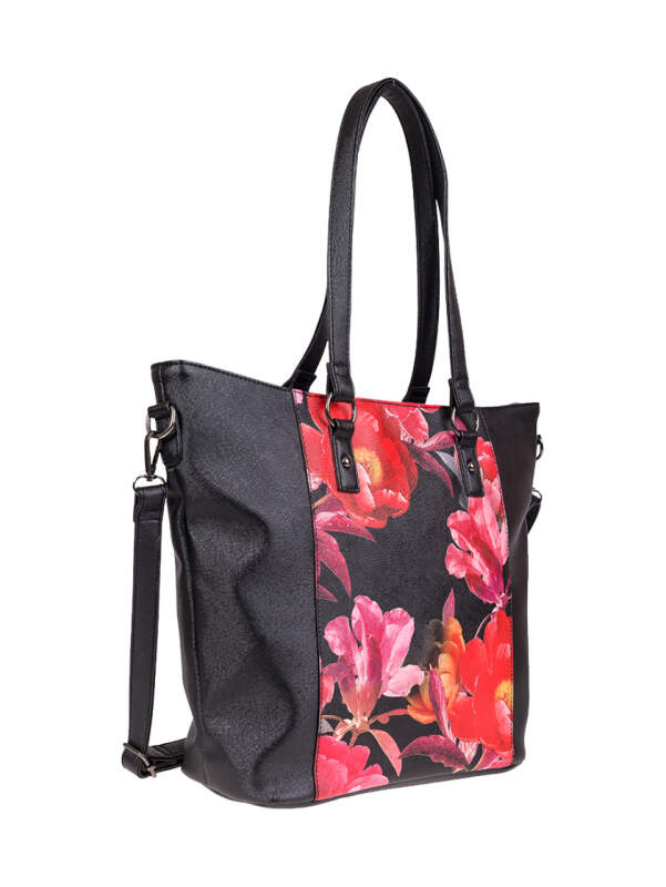 Bernardo Bossi APC 'rote Blumen' Bernardo Bossi Shopper gemustert