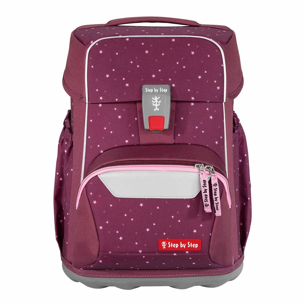Step by Step - BASIS Schulranzen-Set „Berry Stars“, 4-teilig Bordo