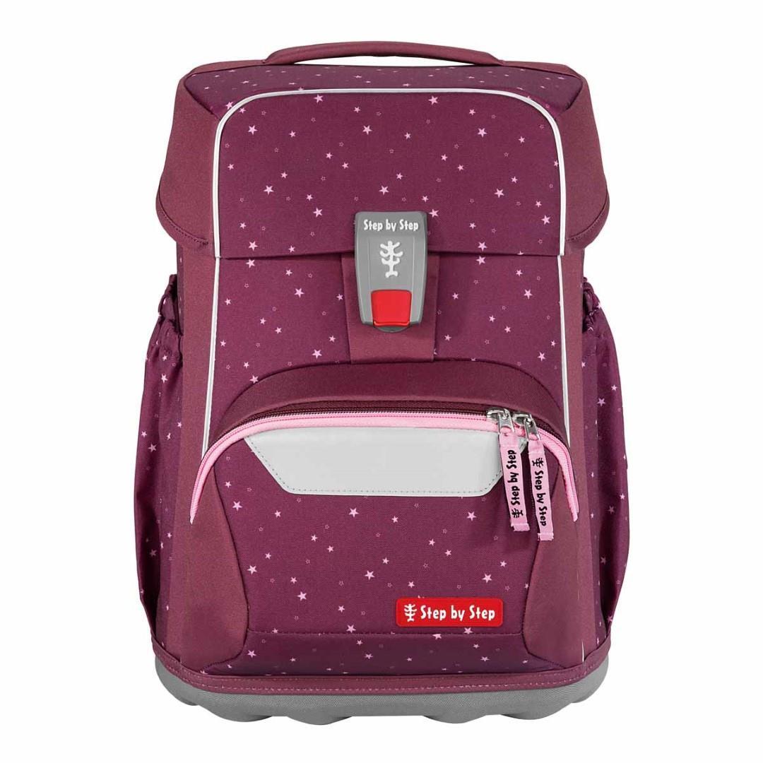 Step by Step - Ranzenset Mehrteilig Basis Schulranzen-Set, 4-Teilig Berry Stars Bordo