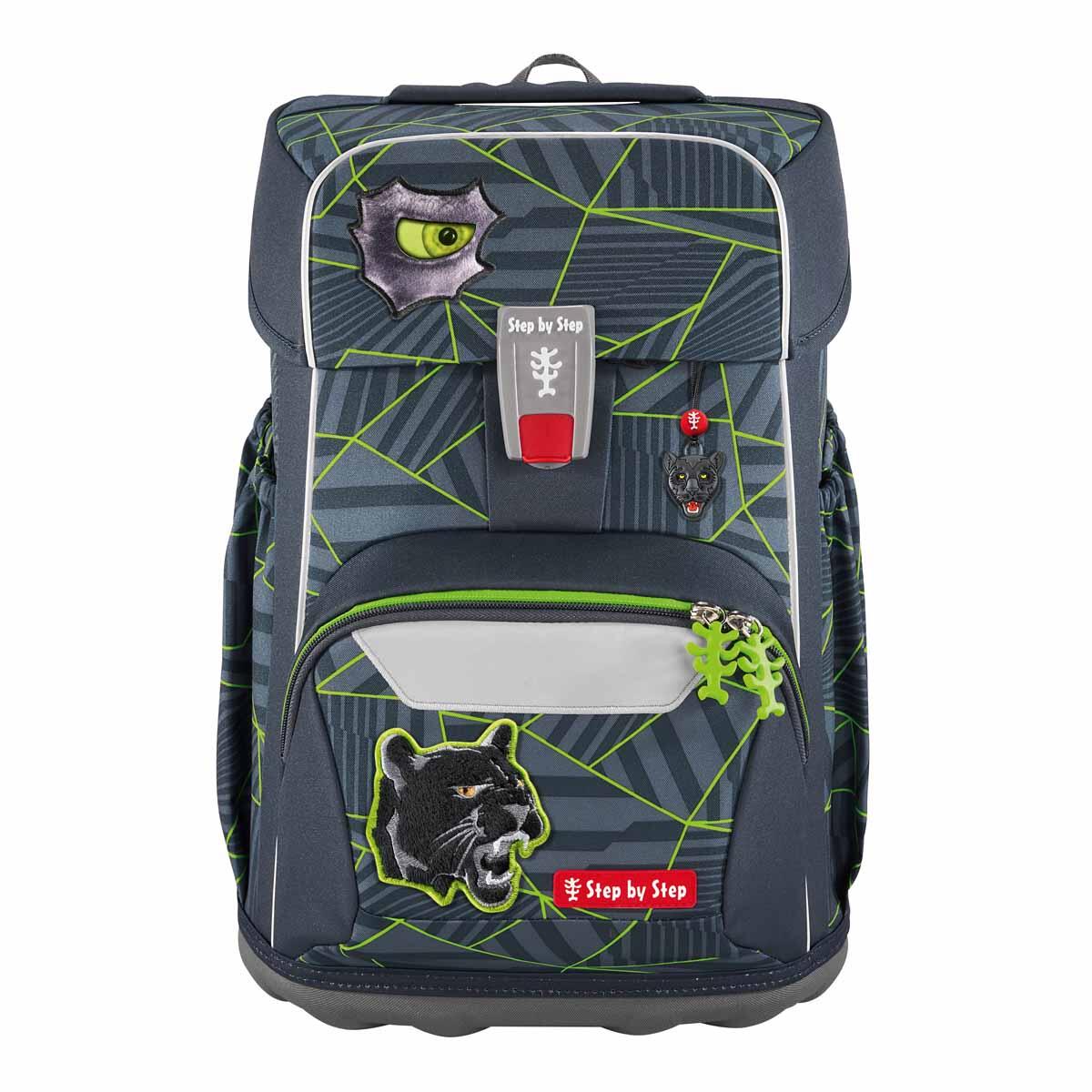 Step by Step - GIANT Schulranzen-Set Dark Cat Chiko, 5-teilig Schwarz